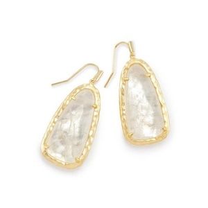 NWT KENDRA SCOTT LYN GOLD CRYSTAL IVORY EARRINGS!